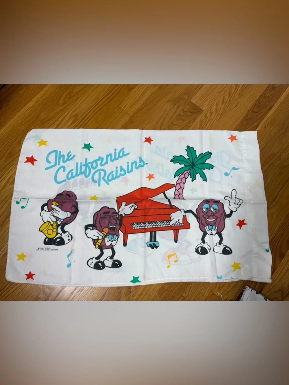 Vintage California Raisins 1988 Twin Sheet Set Flat Fitted Pillowcase